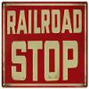 Vintage Railroad stop Sign 9x12 view 1