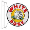 White Rose Reproduction Flange Motor Oil Sign 12x18 Oval view 1