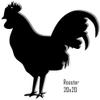 Rooster Black Laser Cut Out Sign 20x20 view 1
