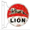 Lion Motor Oil Reproduction Gas Station Flange Sign 12x18 Oval view 1