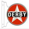 Derby Gas Station Reproduction Flange Motor Oil Sign 12x18 Oval view 1
