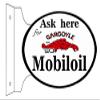 Gargoyle Mobiloil Reproduction Garage Shop Flange Sign 12x18 Oval view 1