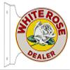 White Rose Dealer Reproduction Flange Motor Oil Sign 12x18 Oval view 1