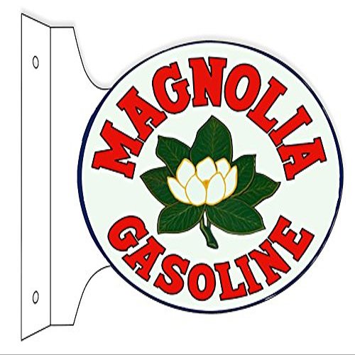 Magnolia Gasoline Flange Motor Oil Oval Sign 12x18
