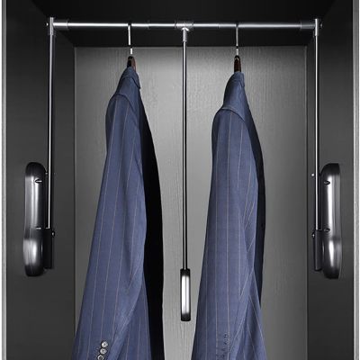 Drop-down Closet Rod, Adjustable Closet Lift Rail Organizer Storage System Closet Hanger Rod With Telescopic Handle and Mounting Hardware, Wall-mounted Industrial Wall Shelf ( Size : 510-650mm )