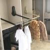 DONGYUE Black Drop-Down Coat Rack with Cushioning System, Lifting Wardrobe Rails, Soft Return to Save Space, Adjustable Width 51-115 cm Wall-Mounted Frame (Size : 510-650mm) view 3