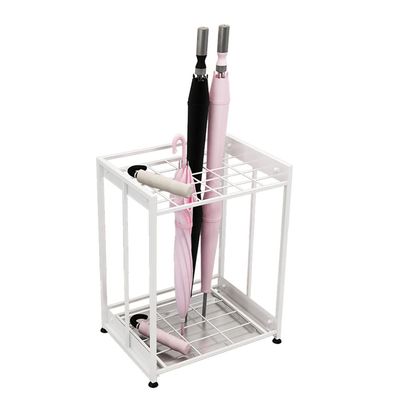 Umbrella Stand Racks Large Indoor Metal Umbrella Holder, Umbrella Drain Rack at Hallway Entrance of Hotel mall Office, with Independent drip Tray (Color : White)