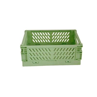 Collapsible Storage Box Plastic Folding Basket Home Storage Supplies Utility Cosmetic Container Desktop Holder (Color : Size A)