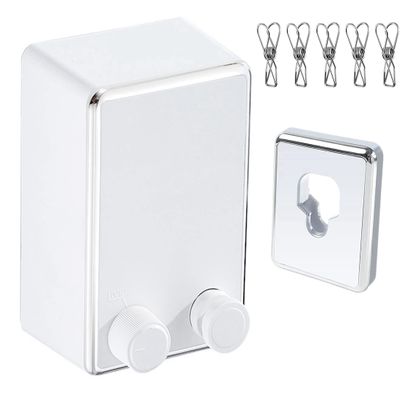 ABHILWY Retractable Clothesline Clothes Line Retracting Outdoor/Indoor, Heavy Duty Stainless Steel Adjustable Drying Rope Wire Dryer with ABS case+Aluminum, Self Adhesive Wall Mount Upgrade Edge White