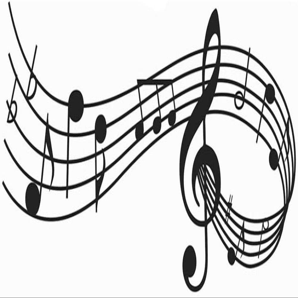 Music Notes Notation Band Wall Sticker Decal Removable DIY Vinyl Art Mural Wallpaper Home Decor Gift for Kids Bedroom Music & Dance Room  Fashion & Eye-catching 9X22inch