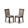 East West Furniture I2MZ5-716 5 Piece Dining Table Set for 4 Includes a Round Kitchen Table with Pedestal and 4 Dark Khaki Linen Fabric Parson Dining Chairs, 48x48 Inch, Distressed Jacobean view 4