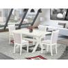 East West Furniture X026MZ001-5 5 Piece Dining Set Includes a Rectangle Dining Room Table with X-Legs and 4 Cream Linen Fabric Upholstered Parson Chairs, 36x60 Inch, Multi-Color view 2