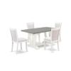 East West Furniture V096MZ001-5 5 Piece Dinette Set for 4 Includes a Rectangle Dining Room Table with V-Legs and 4 Cream Linen Fabric Upholstered Parson Chairs, 36x60 Inch, Multi-Color view 1