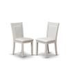 East West Furniture V096MZ001-5 5 Piece Dinette Set for 4 Includes a Rectangle Dining Room Table with V-Legs and 4 Cream Linen Fabric Upholstered Parson Chairs, 36x60 Inch, Multi-Color view 4