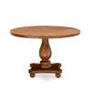 East West Furniture I2MZ7-N04 7 Piece Kitchen Table & Chairs Set Consist of a Round Dining Table with Pedestal and 6 Light Tan Linen Fabric Parson Chairs, 48x48 Inch, Antique Walnut view 3