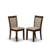 East West Furniture I2MZ7-N04 7 Piece Kitchen Table & Chairs Set Consist of a Round Dining Table with Pedestal and 6 Light Tan Linen Fabric Parson Chairs, 48x48 Inch, Antique Walnut view 4