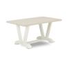 East West Furniture V026MZ015-5 5 Piece Kitchen Table & Chairs Set Includes a Rectangle Dining Room Table with V-Legs and 4 Baby Blue Linen Fabric Parson Chairs, 36x60 Inch, Multi-Color view 3