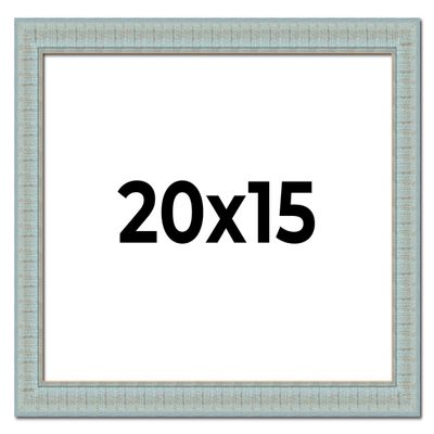 20x15 Frame Blue Teal Distressed Solid Wood Picture Frame | 1.625 Inch Moulding Width | Sonoma Blue Frame Complete with UV Acrylic Plexiglass, Foam Board Backing & Hanging Hardware