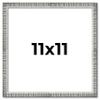 11x11 Frame Silver Grey Distressed Solid Wood Picture Frame | 0.75 Inch Moulding Width | Interior Depth 0.5 Inches | Kingsley Silver Rustic Frame with UV Acrylic, Foam Board Backing & Hanging Hardware view 1