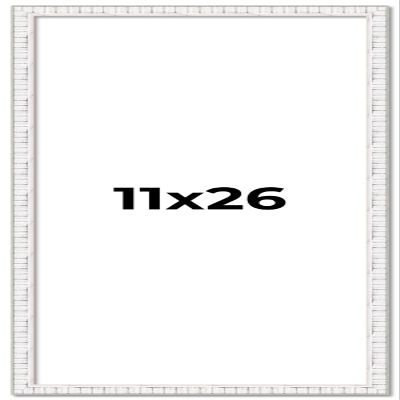 11x26 Frame White Distressed Solid Wood Picture Frame Width 0.75 Inches | Interior Depth 0.5 Inches | Kingsley White Frame Complete with UV Acrylic, Foam Board Backing & Hanging Hardware