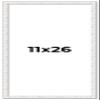 11x26 Frame White Distressed Solid Wood Picture Frame Width 0.75 Inches | Interior Depth 0.5 Inches | Kingsley White Frame Complete with UV Acrylic, Foam Board Backing & Hanging Hardware view 1