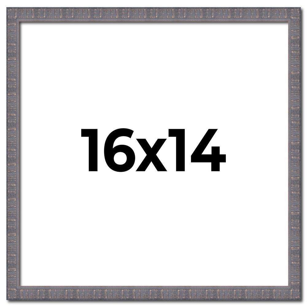 16x14 Frame Blue Kingsley Pewter Solid Wood Picture Frame Width 0.75 Inches |Interior Depth 0.5 Inches | Kingsley Pewter Frame with UV Acrylic, Foam Board Backing & Hanging Hardware