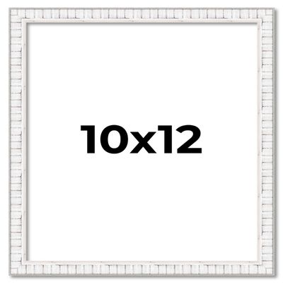 10x12 Frame White Distressed Solid Wood Picture Frame Width 0.75 Inches | Interior Depth 0.5 Inches | Kingsley White Frame Complete with UV Acrylic, Foam Board Backing & Hanging Hardware