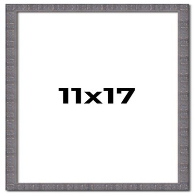 11x17 Frame Blue Kingsley Pewter Solid Wood Picture Frame Width 0.75 Inches |Interior Depth 0.5 Inches | Kingsley Pewter Frame with UV Acrylic, Foam Board Backing & Hanging Hardware