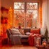 JMEXSUSS 66ft 200 LED Christmas String Lights Outdoor Indoor, Connectable Orange String Lights Clear Wire, Fall Light Plug in for Fireplace Tree Garden Patio Thanksgiving Fall Halloween Decor view 4