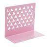 LCJQ Home Bookshelf Desk Bookends Metal Book Support for Shelves, Unique Geometric Design, Non-Scratching for Office Library Shelves Shelves (Color : Pink)