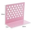 LCJQ Home Bookshelf Desk Bookends Metal Book Support for Shelves, Unique Geometric Design, Non-Scratching for Office Library Shelves Shelves (Color : Pink) view 3
