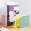LCJQ Home Bookshelf Desk Bookends Metal Book Support for Shelves, Unique Geometric Design, Non-Scratching for Office Library Shelves Shelves (Color : Pink) view 4