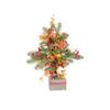 YKHB Small Christmas Tree Artificial TabletopXmas Tree Simulation Maple Leaf Potted Plants Christmas Decoration Ornaments view 1