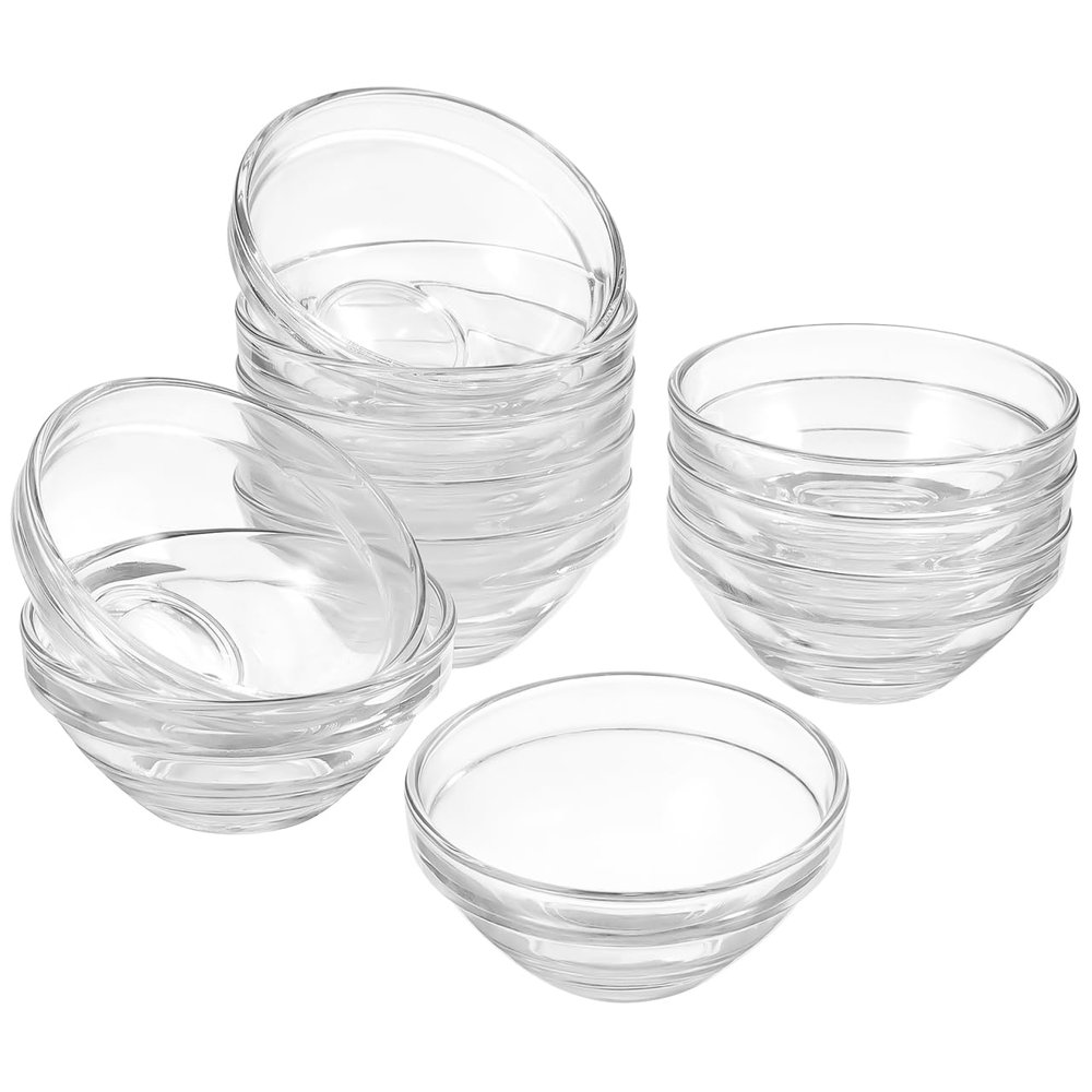 Cabilock 10 Pcs Clear Glass Esthetician Bowls, 3 Inch Facial Mixing Set