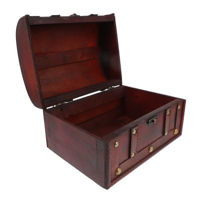 Veemoon Necklace Holder Organizer Vintage Wooden Jewelry Box Storage: Retro Organizer Container Case Chest Trinket Box Treasure Chest 24X18CM Style 3 Portable Jewelry Case