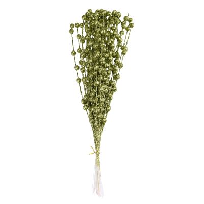 Babody 50 Pcs Artificial Glitter Berry Stem Ornaments,Foam Christmas Picks Glitter Sticks,Berry Twig Foam Stem Decorations for DIY Xmas Crafts Wedding Holiday Home Decor