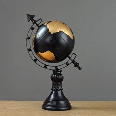 XBAOMING Decorative, Globe with Stand, 360Rotating Living Room Wine Cabinet Office TV Cabinet Desk Decoration,Black