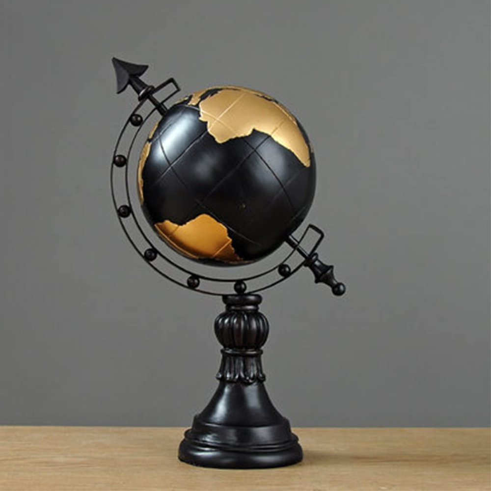 XBAOMING Decorative, Globe with Stand, 360Rotating Living Room Wine Cabinet Office TV Cabinet Desk Decoration,Black