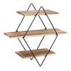 Cabilock Home Decor Wall Mount Shelf Floating Shelves Rustic Wood Geometric 3 Tier for Bedroom Bathroom Living Room Kitchen Office view 1