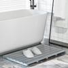 Bamboo Wooden Bath Floor Mat for Luxury Shower - Non-Slip Bathroom Waterproof Carpet for Indoor or Outdoor Use (Bluish Grey,31.3 x 18.1 x 1.5 Inches) view 3
