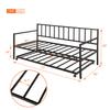 Metal Daybed with Trundle, Twin Size Day Bed Frame with Pullout Trundle, Heavy-Duty Daybed for Living Room Bedroom Kids Teens and Adults, Black view 2