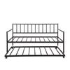 Metal Daybed with Trundle, Twin Size Day Bed Frame with Pullout Trundle, Heavy-Duty Daybed for Living Room Bedroom Kids Teens and Adults, Black view 4