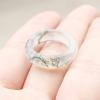 CAOMIAN Natural Aquatic Agate Ring Moss Agate Chalcedony Ring Couple Ring Aquatic Agate Ring (Color : 19mm) view 1