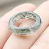 CAOMIAN Natural Aquatic Agate Ring Moss Agate Chalcedony Ring Couple Ring Aquatic Agate Ring (Color : 19mm) view 3