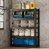 BEESTMUEBLE Garage Shelving, 2500LBS Garage Shelving Heavy Duty, Adjustable and Detachable Metal Storage Shelves with Fences, Easy Assembly, Shelves for Warehouse,Basement (35.4" W*15.7" D*72" H) view 2