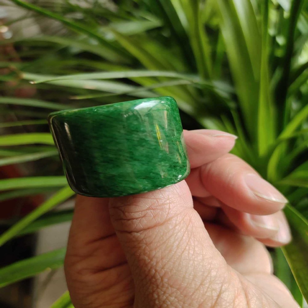CAOMIAN Natural Xiuyu Jade Ring Finger Ring for Men and Women with Exquisite Quality (Color : 25mm)