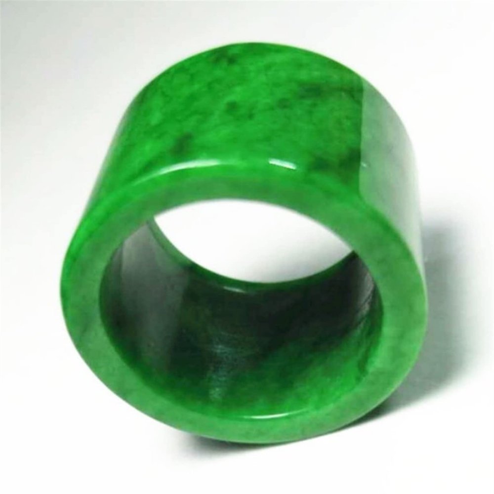 CAOMIAN Sungreen Jadeite Ring Emperor Green Dry Green Iron Dragon Raw Jade Pull Finger Accessories (Size : 19.8mm-20mm)