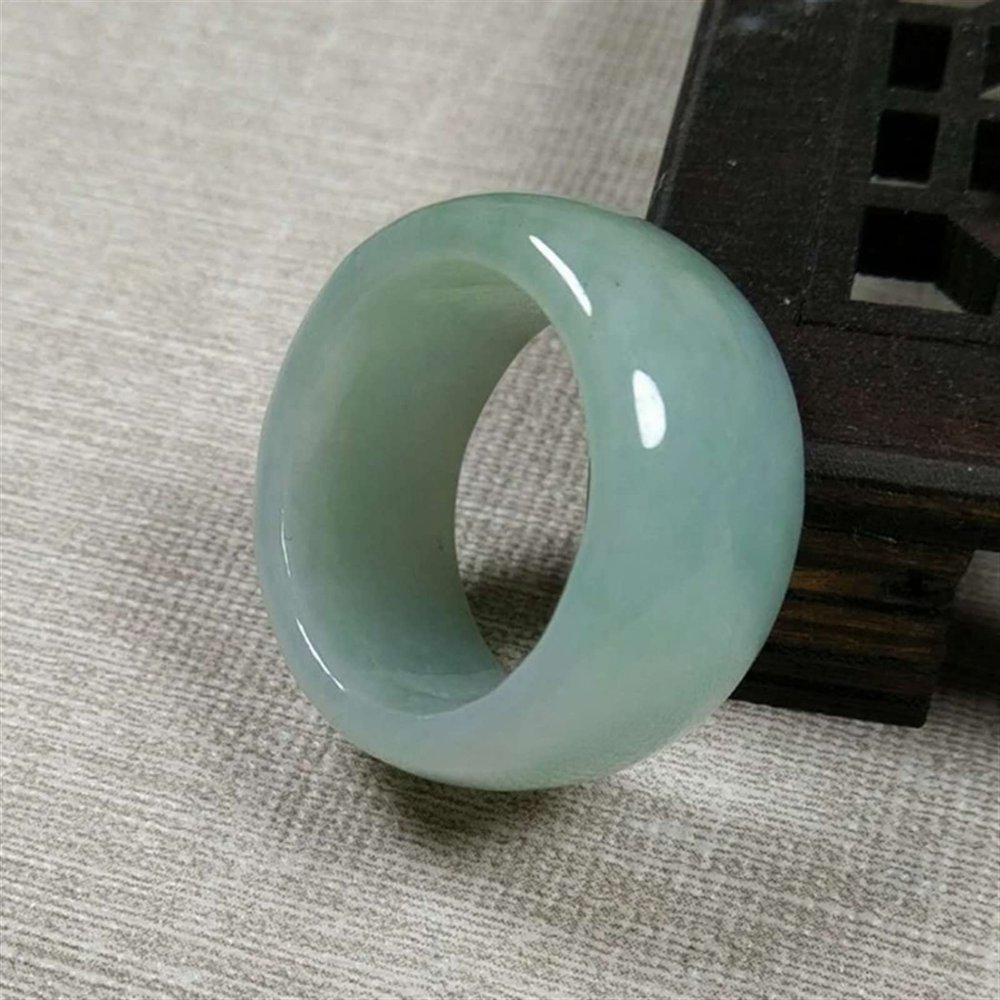 CAOMIAN Jade Jade A Cargo Ring Men's Widened Jade Ring (Size : 19mm)