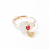 CAOMIAN Gourd Ring Niche Designer White Jade 925 Silver Ring Index Finger Ring Chinese Style Jewelry Female view 3
