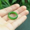 CAOMIAN Natural Hetian Jade Jasper Ring Ring Spinach Green Without Cracks Jasper Ring Bracelet Jade Jade (Size : 15mm) view 4